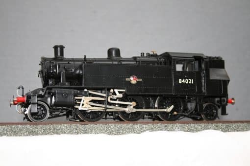 7mm. scale BR(M) Standard Class 2MT 2-6-2T Locomotive r/n 84021, late crest plain black livery.