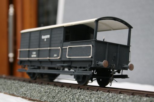 7mm. scale GWR 25T. Goods Brake Van r/n 68754 Dark Grey Post 1937 livery.