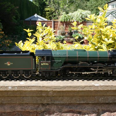 1/32nd. scale Gauge One BR(E) Class A3 Pacific Locomotive r/n 60046 "Diamond Jubilee" fitted smoke deflectors, lined green livery.