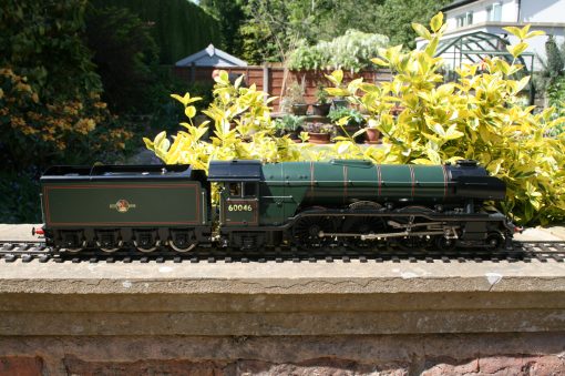 1/32nd. scale Gauge One BR(E) Class A3 Pacific Locomotive r/n 60046 "Diamond Jubilee" fitted smoke deflectors, lined green livery.