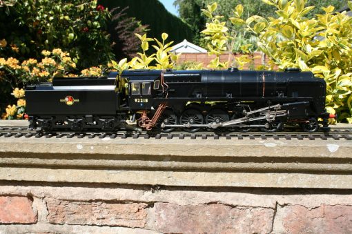 1/32nd. scale Gauge One BR Standard Class 9F 2-10-0 tender locomotive r/n 92218 in black livery & late crest
