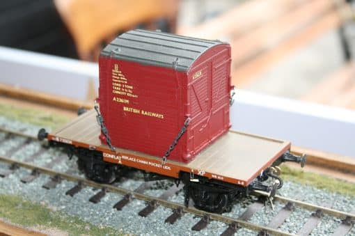 7mm. scale BR 12T. Vacuum Braked Conflat "A" wagon r/n B 735034 with Type "A" Container A236M. - Image 3