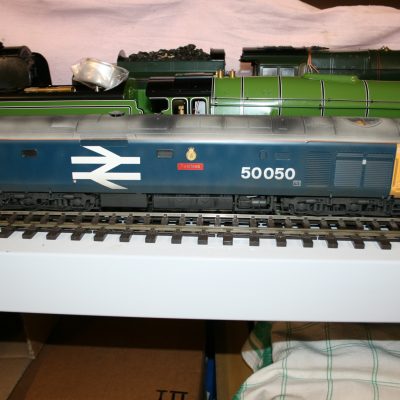 7mm. Scale BR Class 50 Diesel Locomotive r/n 50050 "Fearless" Large Logo weathered blue livery with grey roof